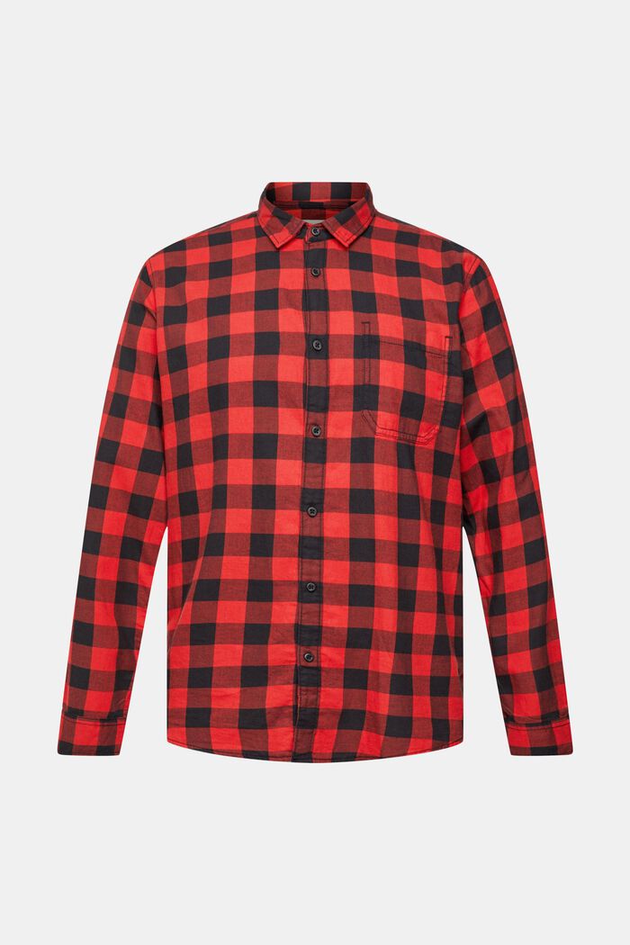 Vichy-checked flannel shirt of sustainable cotton, RED, detail image number 5