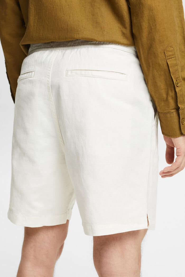 Cotton-Linen Bermuda Shorts, OFF WHITE, detail image number 3