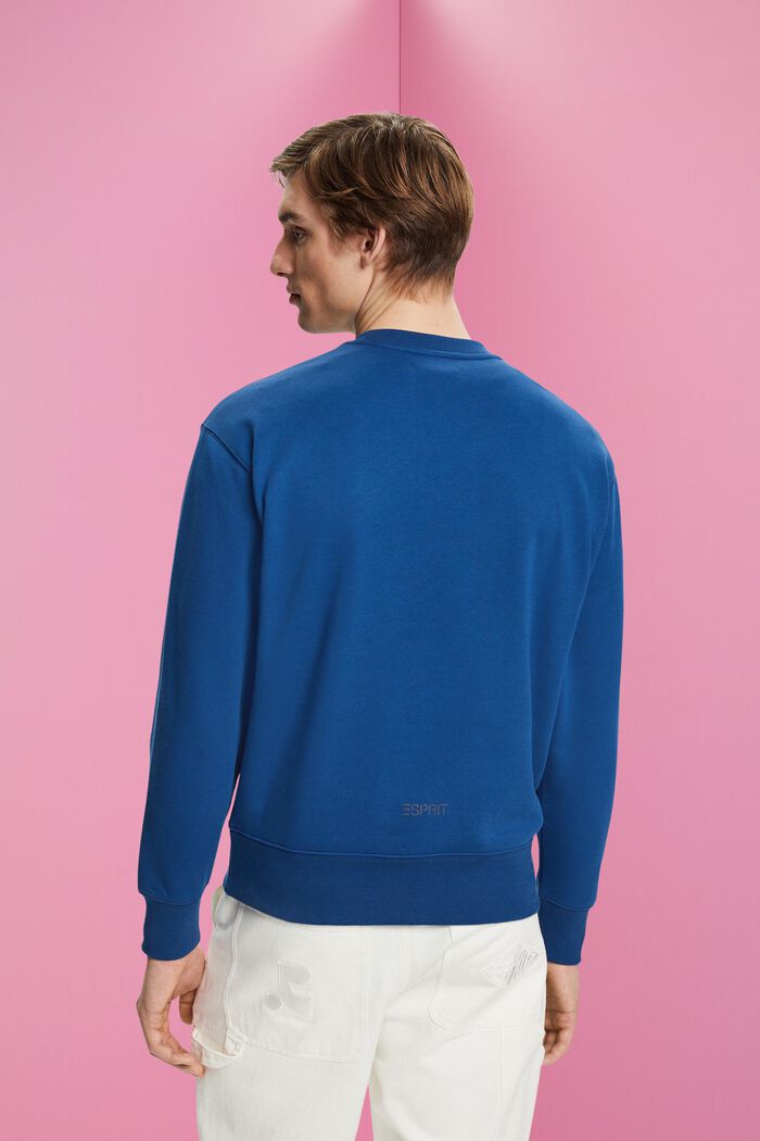 Sweatshirt with small dolphin print, BRIGHT BLUE, detail image number 3