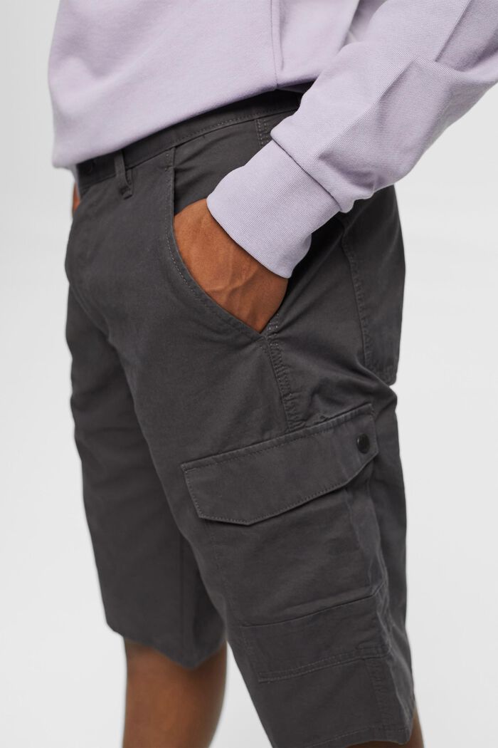 Cargo shorts in 100% cotton, DARK GREY, detail image number 2