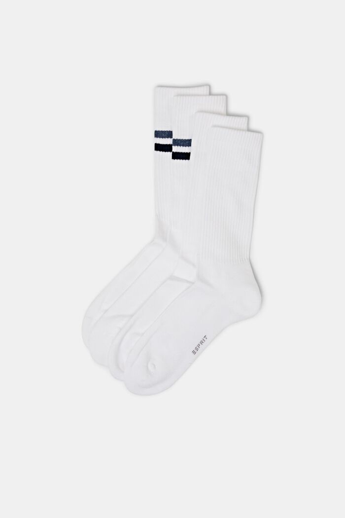2-pack of athletic socks, organic cotton, OFF WHITE, detail image number 0