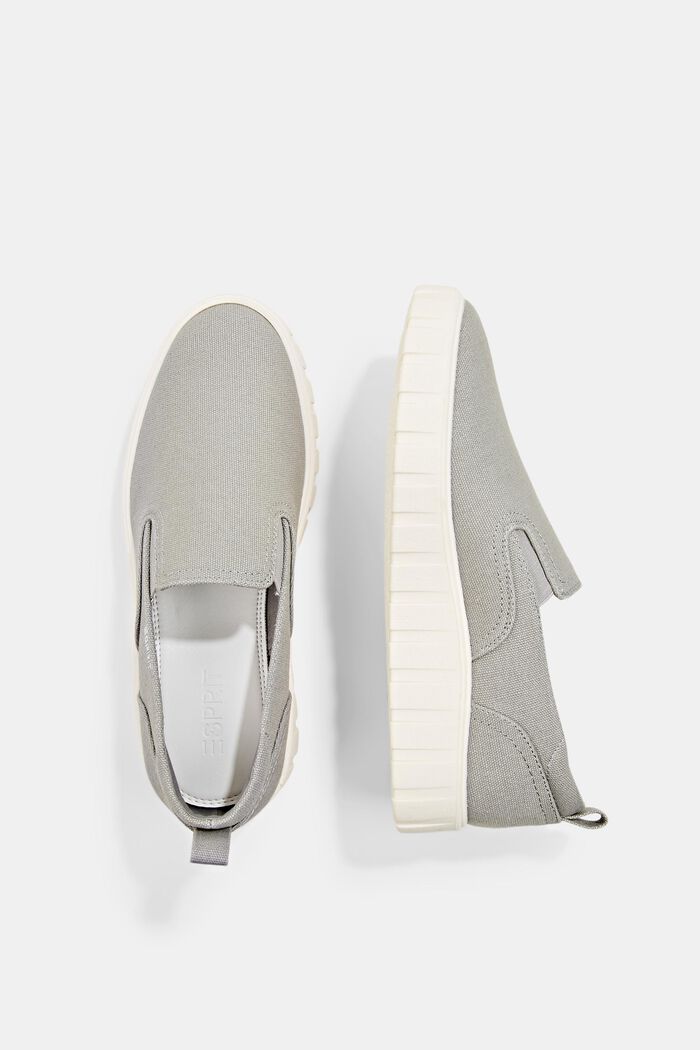 Slip-on trainers with a platform sole, GREY, detail image number 1