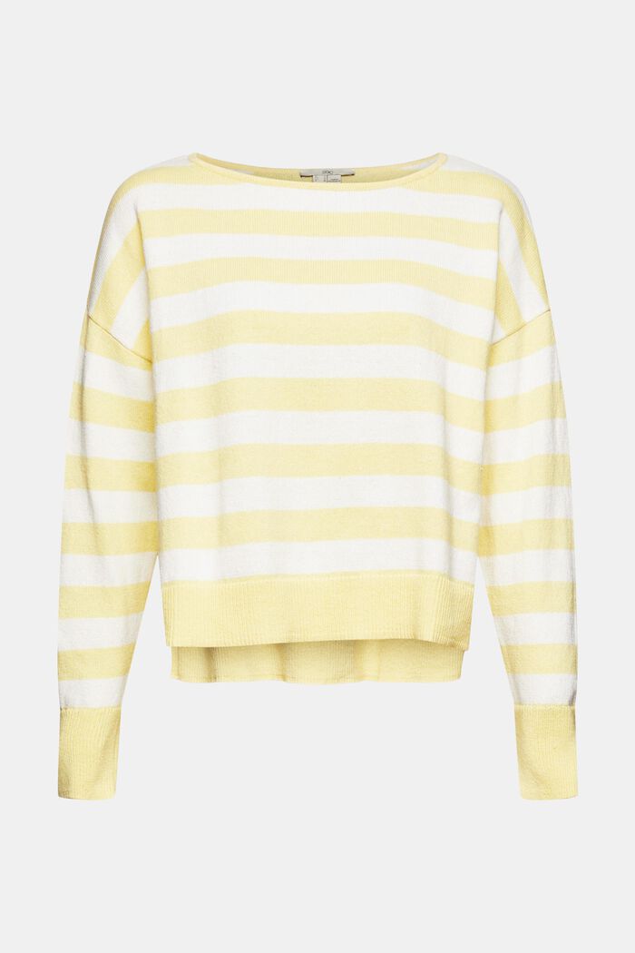 Linen blend: striped knitted jumper