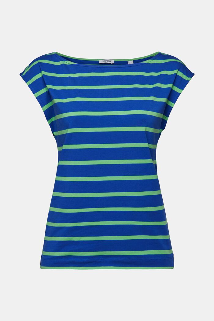 Striped Sleeveless T-Shirt, BRIGHT BLUE, detail image number 6