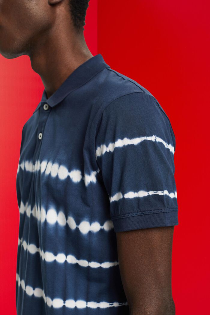Tie-dyed cotton polo shirt, NAVY, detail image number 2
