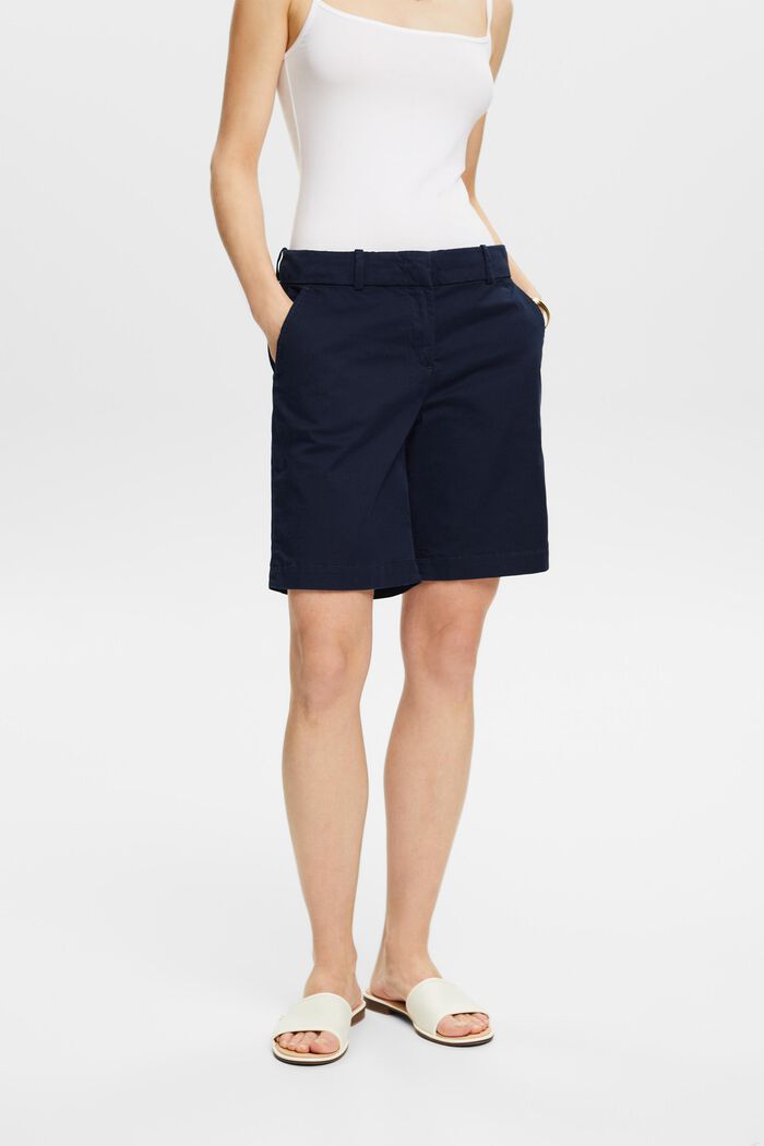 Cuffed Twill Shorts, NAVY, detail image number 0