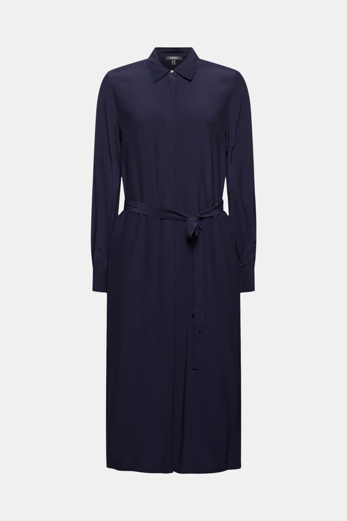 Shirt dress with LENZING™ ECOVERO™, NAVY, overview