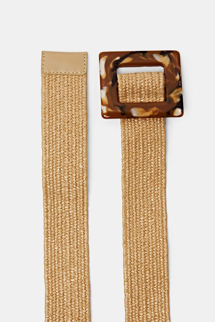 Weave Stretch Resin Buckle Belt, CAMEL, detail image number 1