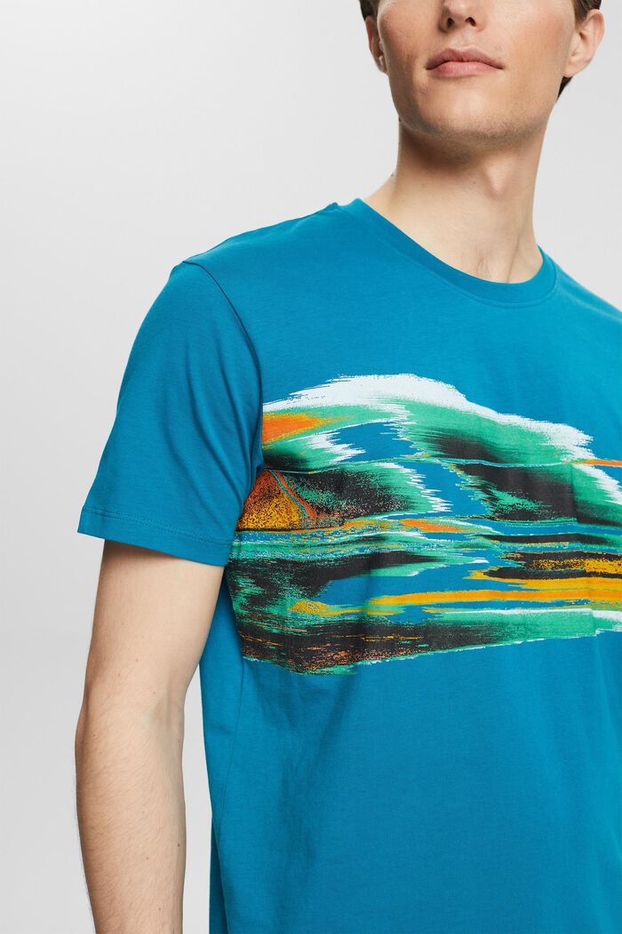 Jersey T-shirt with a print, TEAL BLUE, detail image number 1