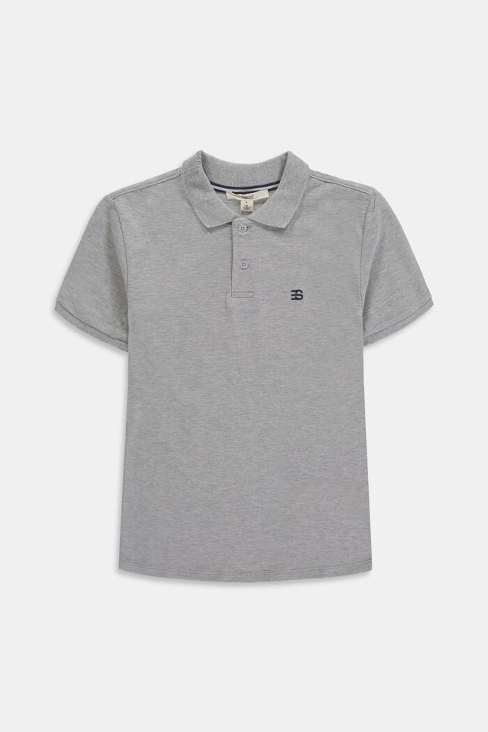 Basic piqué polo shirt made of 100% cotton, MEDIUM GREY, detail image number 0
