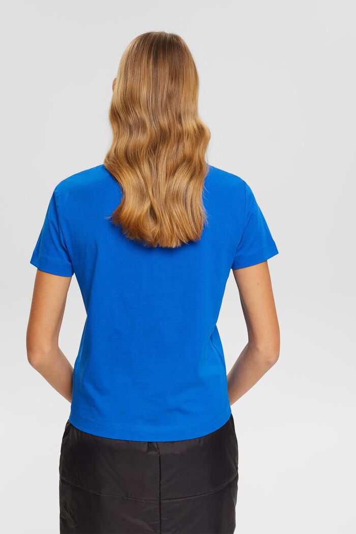 Cotton Crewneck T-Shirt, BLUE, detail image number 3