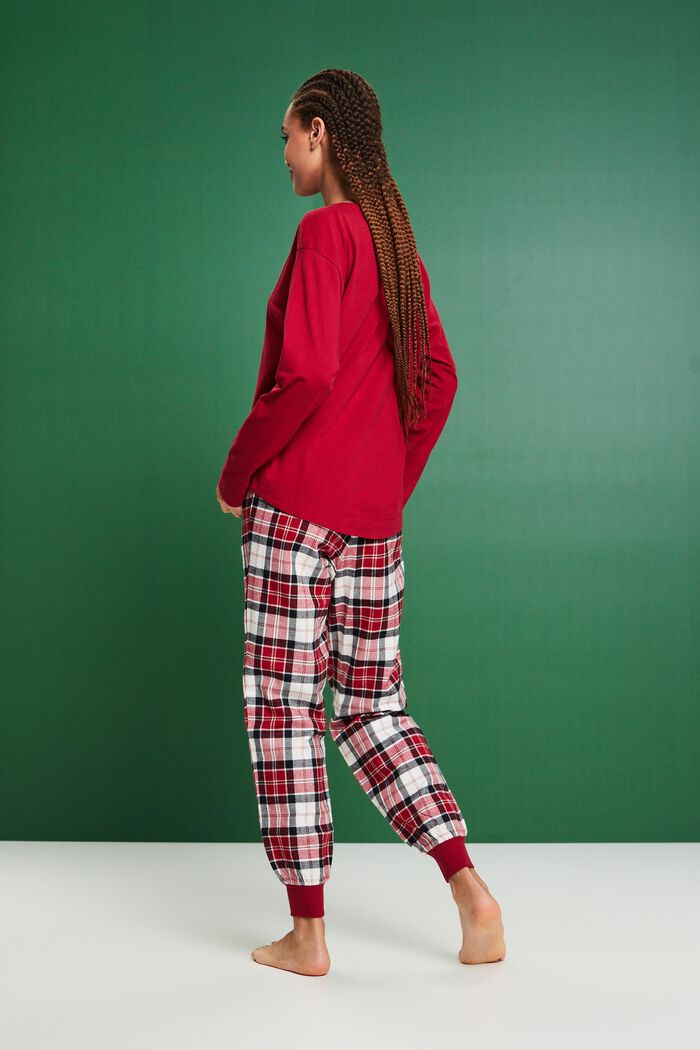 Checked Flannel Pyjama Set, NEW RED, detail image number 3