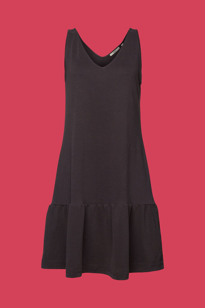 Jersey dress with flounced hem, TENCEL™, ANTHRACITE, detail image number 6