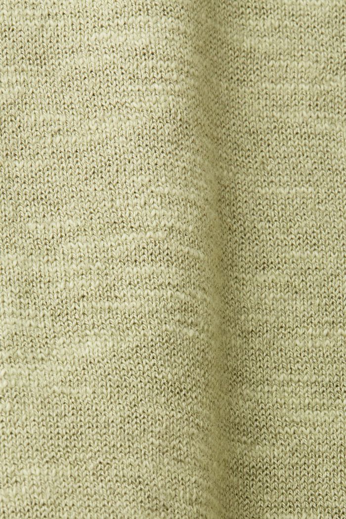 Crewneck jumper, cotton-linen blend, LIGHT GREEN, detail image number 4