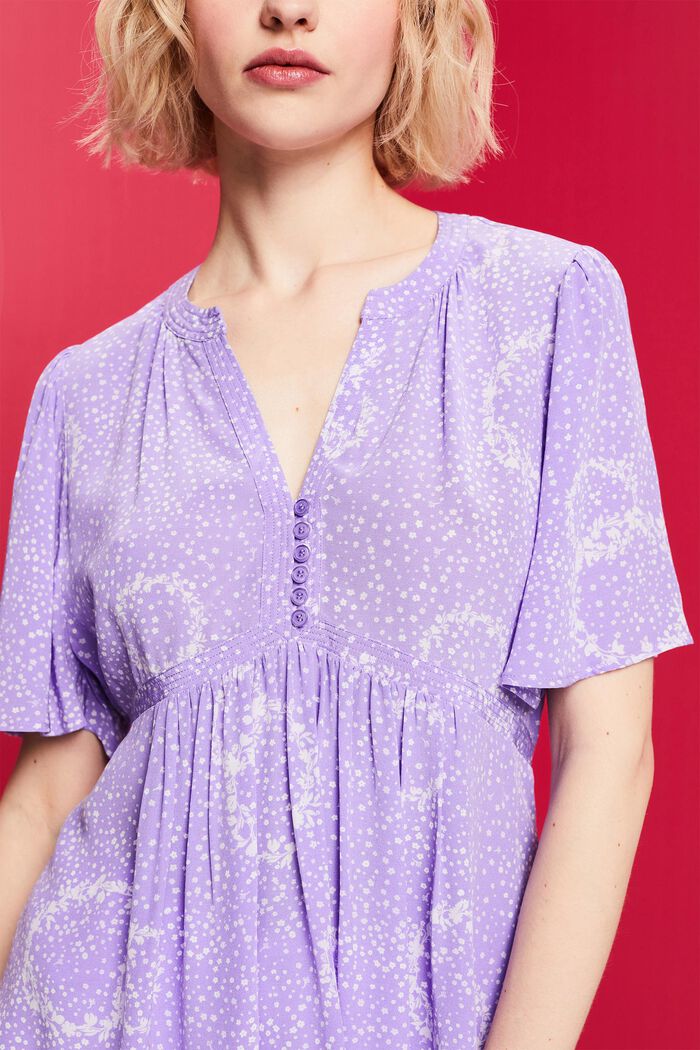 ESPRIT - Printed Gathered Tie Back Blouse at our online shop