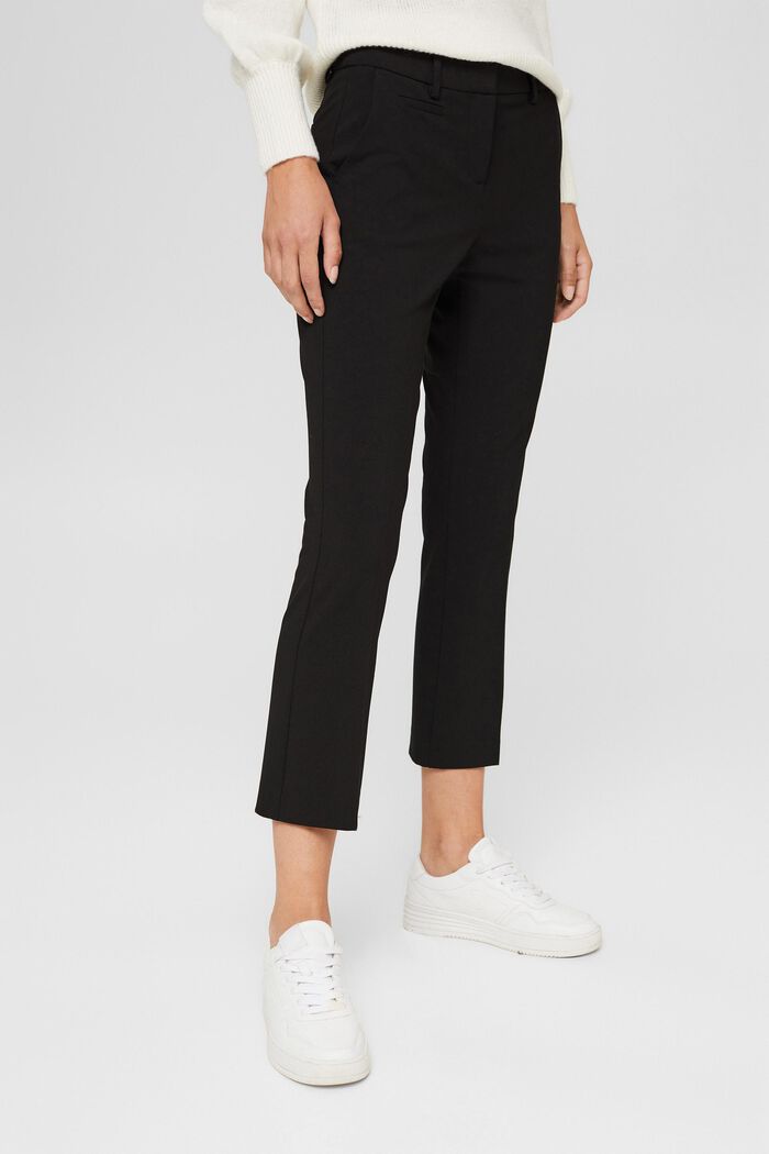 Cropped kick flare trousers, BLACK, detail image number 0
