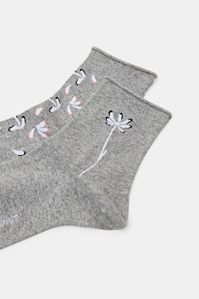 2-Pack Printed Knit Socks, LIGHT GREY, detail image number 2