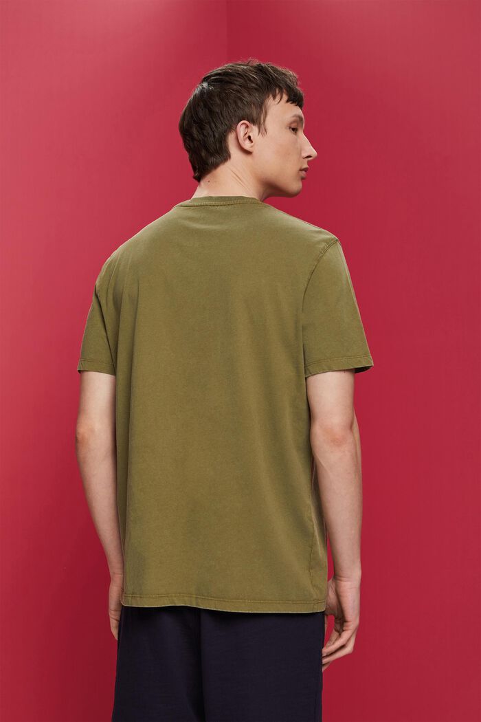 Garment-dyed jersey t-shirt, 100% cotton, OLIVE, detail image number 3