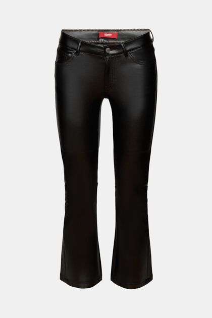 Kick flare faux leather trousers