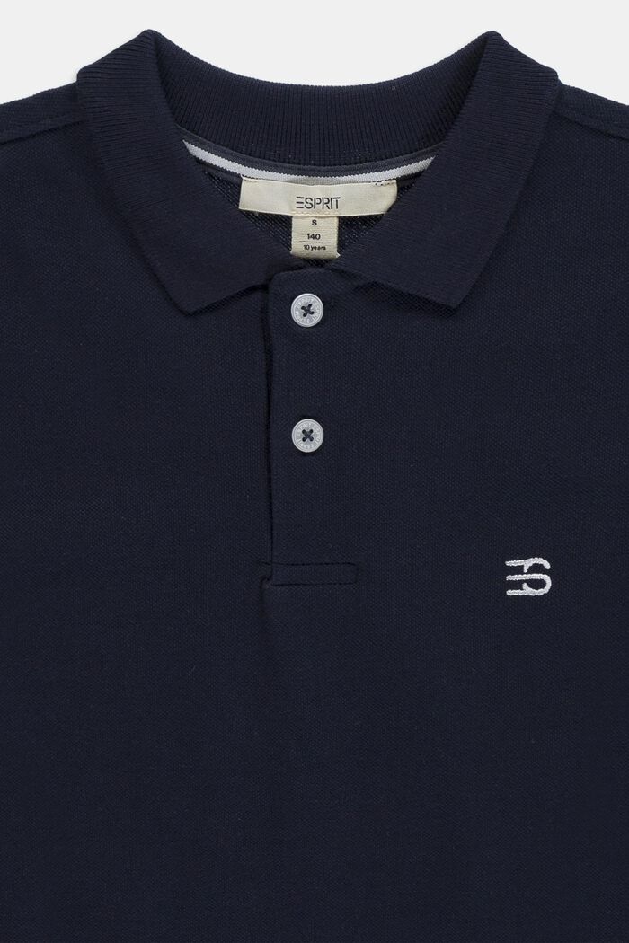 Basic piqué polo shirt made of 100% cotton, NAVY, detail image number 2