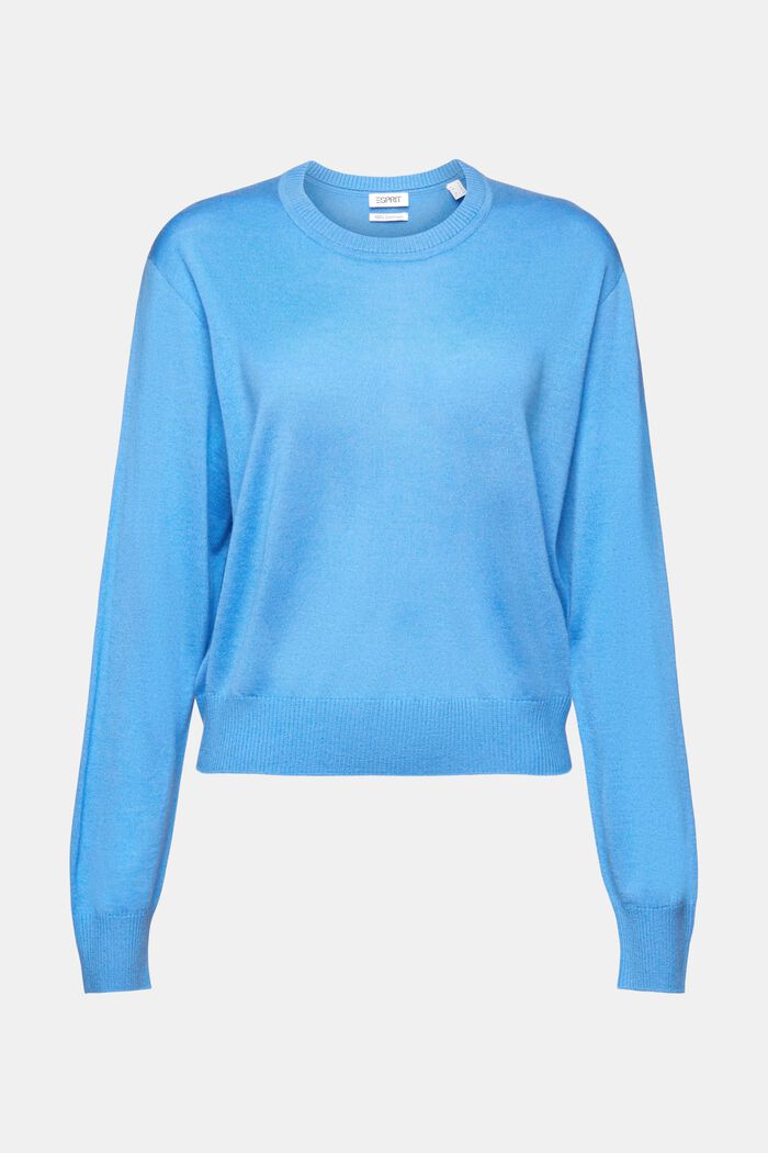 Cashmere Crewneck Sweater, BLUE, detail image number 5