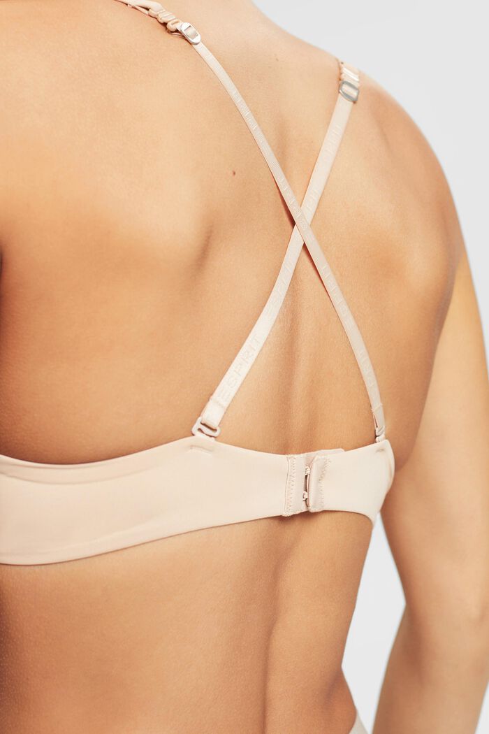 Lace Trim Push Up Bra, DUSTY NUDE, detail image number 3