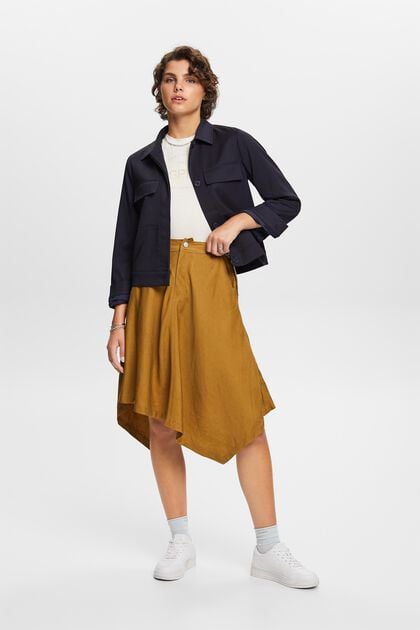 Midi skirt with a handkerchief hem
