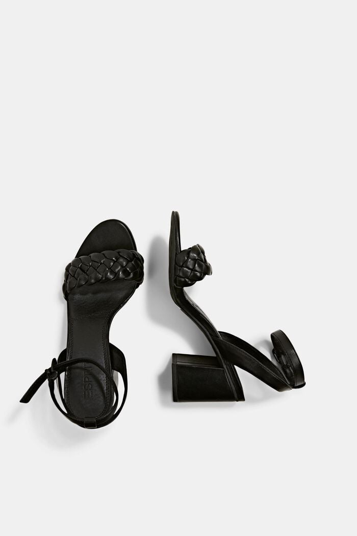 Sandals with a block heel, BLACK, detail image number 1
