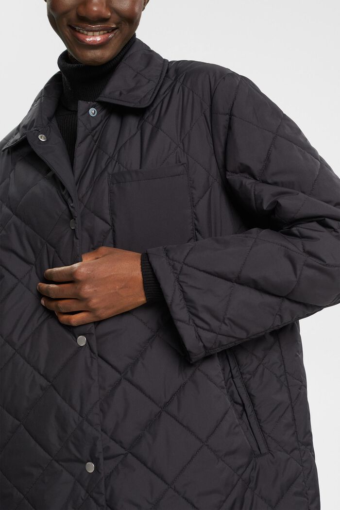 Ultra-lightweight quilted coat, BLACK, detail image number 2