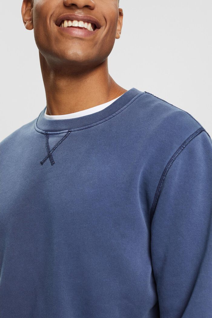 Plain regular fit sweatshirt, NAVY, detail image number 0
