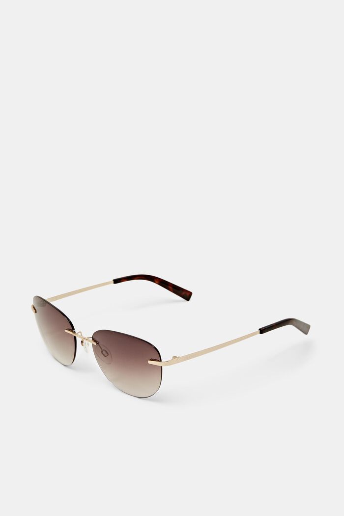 Rimless frame sunglasses, BROWN, detail image number 2