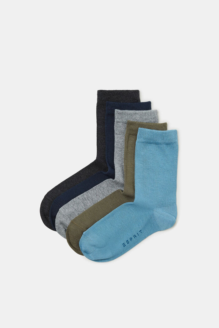 Five pack of plain-coloured socks, SORTIMENT, detail image number 0