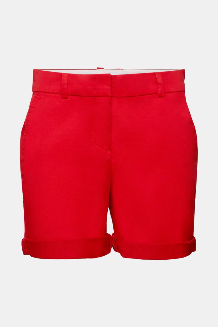 Cuffed Twill Shorts, DARK RED, detail image number 7