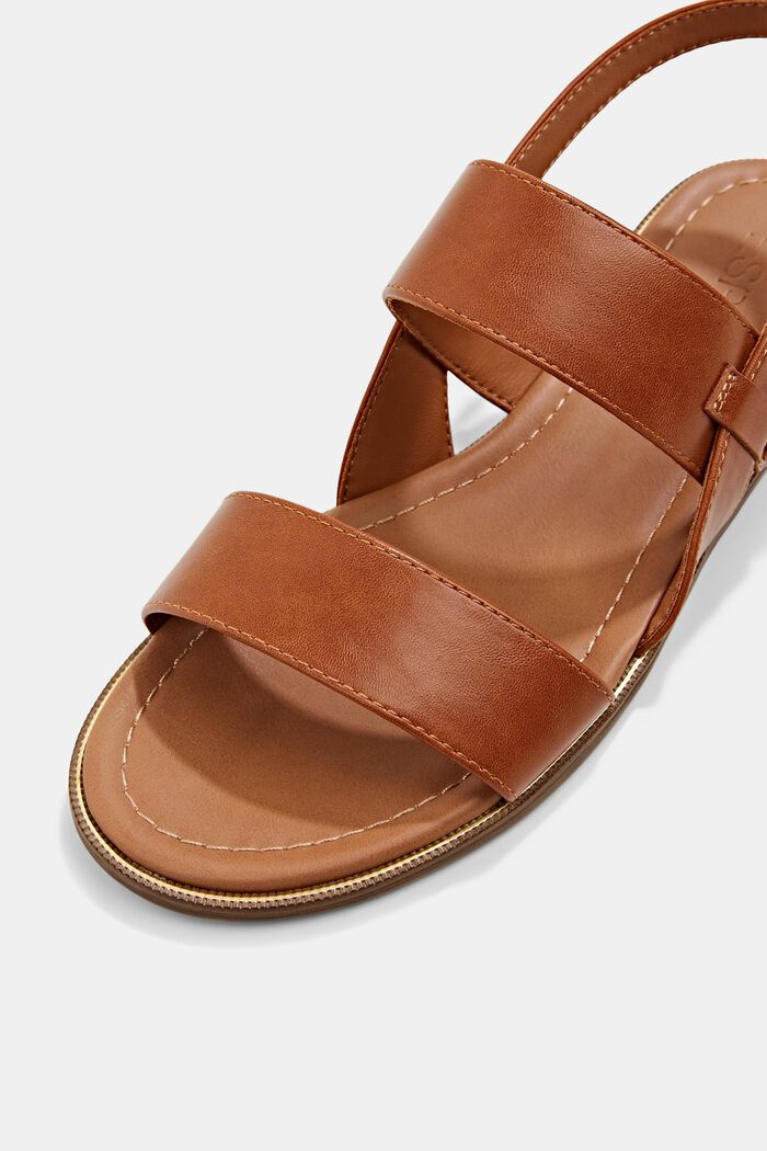 Sandals with wide straps, CARAMEL, detail image number 4