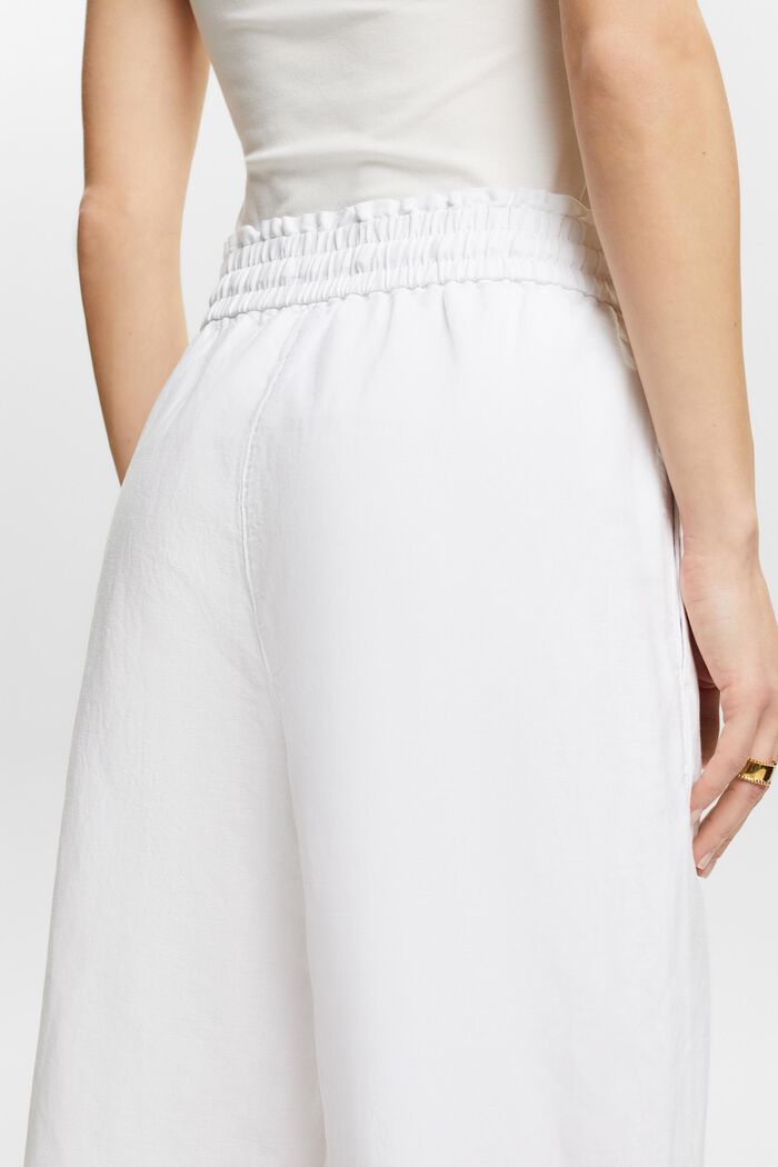 Cotton-Linen Pants, WHITE, detail image number 3