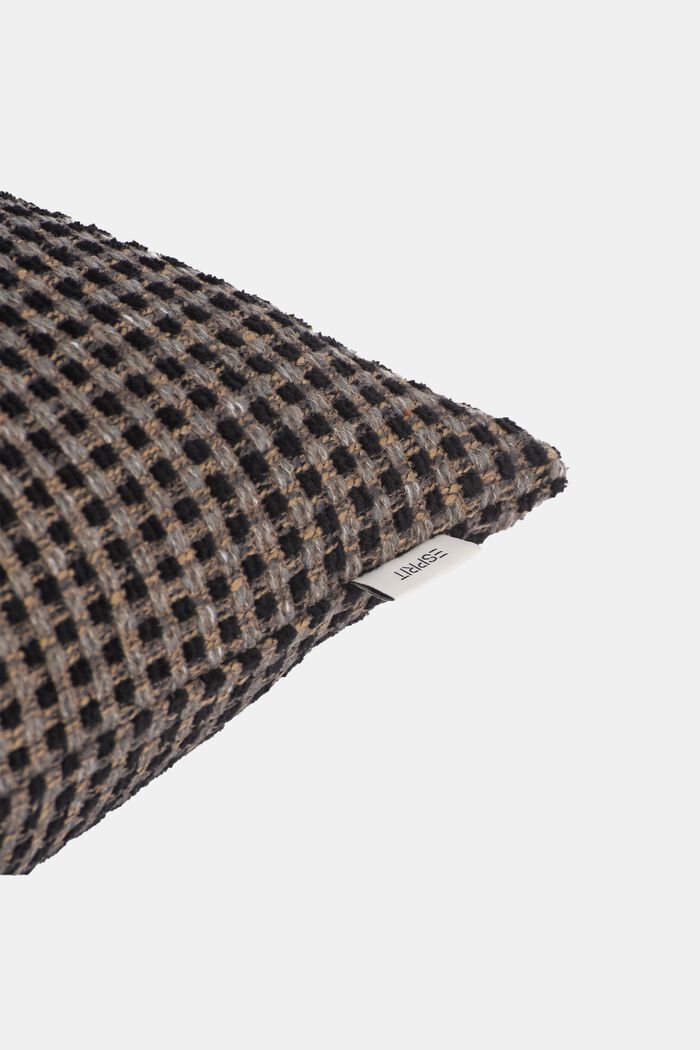 Textured bouclé cushion cover, BLACK, detail image number 1