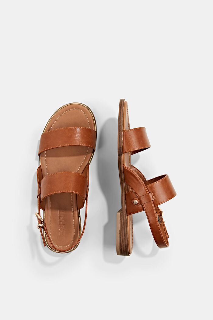 Sandals with wide straps, CARAMEL, detail image number 1