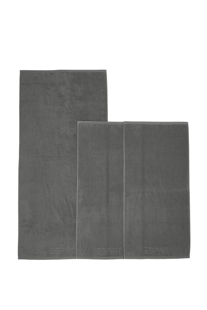 Containing TENCEL™: triple pack of terrycloth towels, ANTHRACITE, detail image number 3