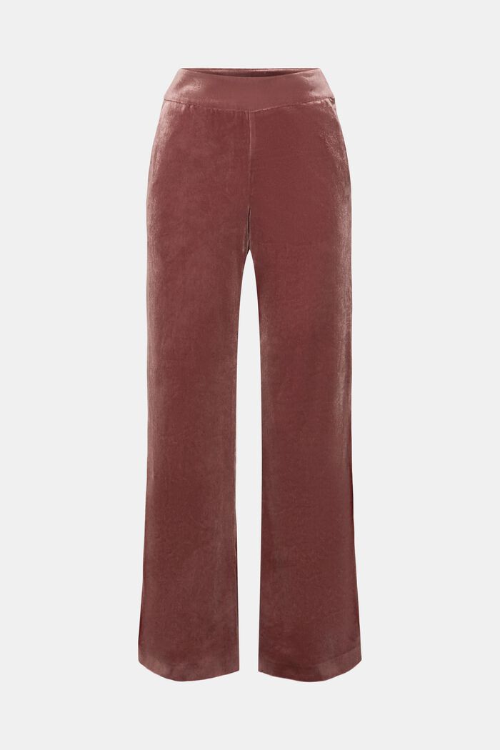 Wide leg velvet trousers, BORDEAUX RED, detail image number 6
