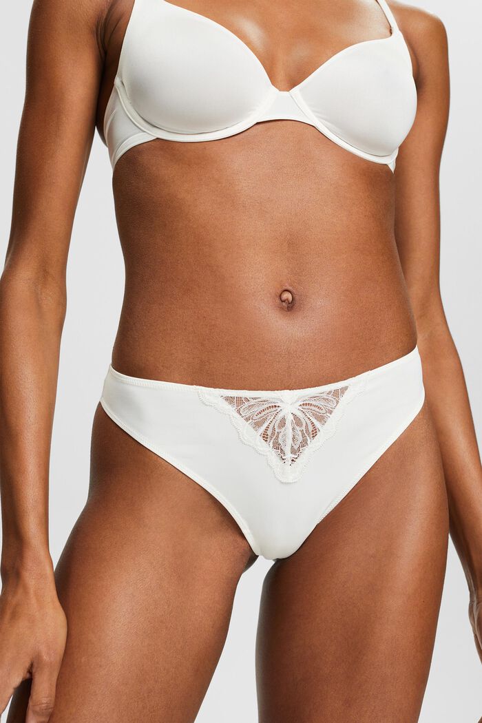 Hipster Lace Brazillian Thong, OFF WHITE, detail image number 2