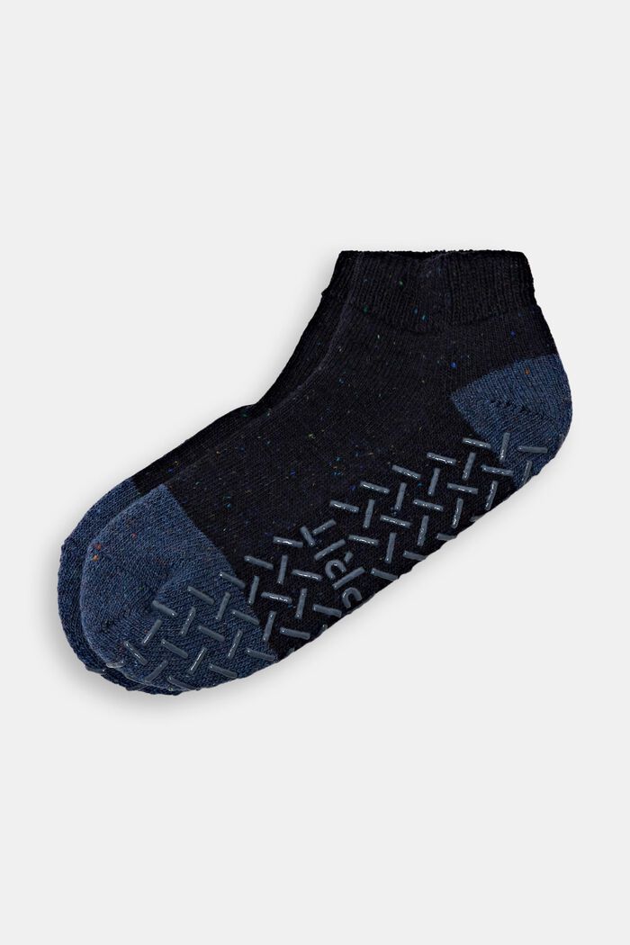 Non-slip short socks, wool blend, MARINE, detail image number 0