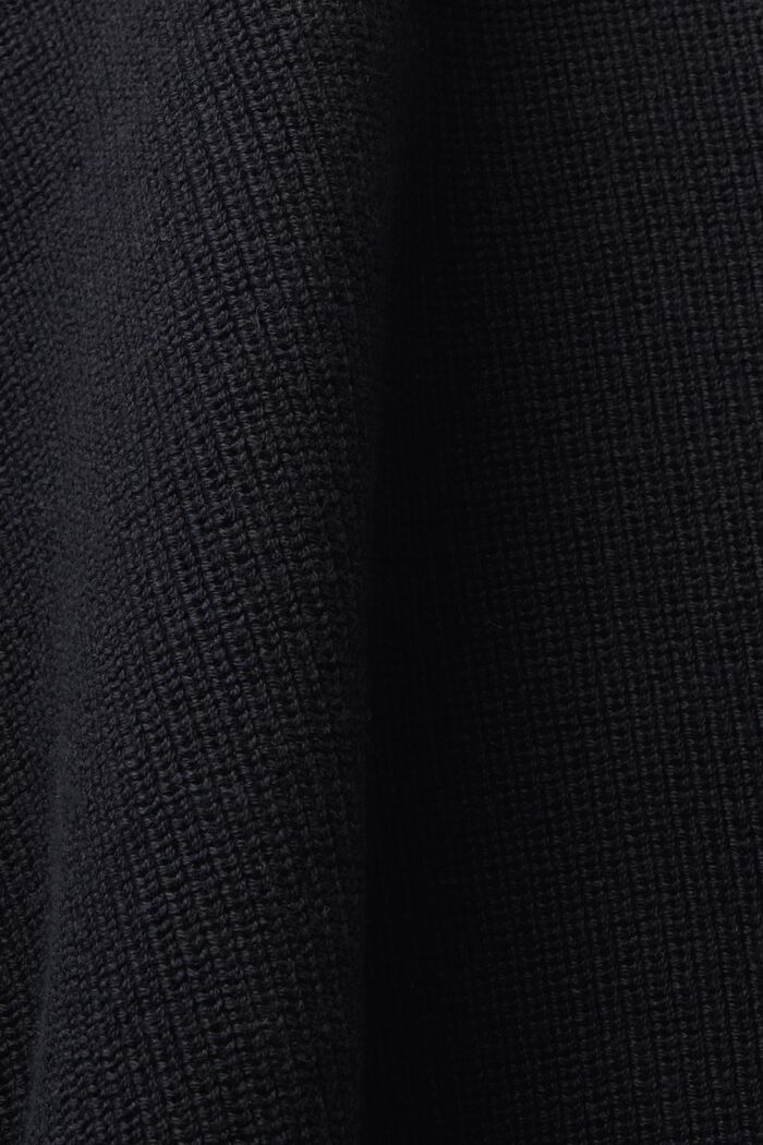 Rib-Knit V-Neck Sweater Vest, BLACK, detail image number 4