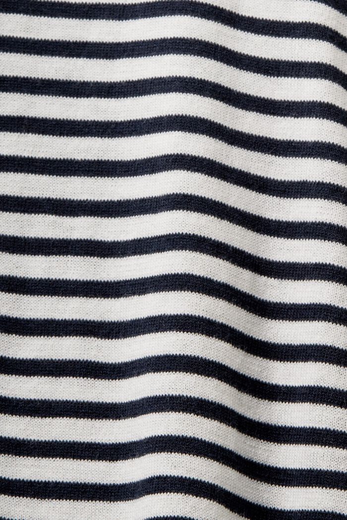 Striped Cotton Sweater, NAVY, detail image number 5