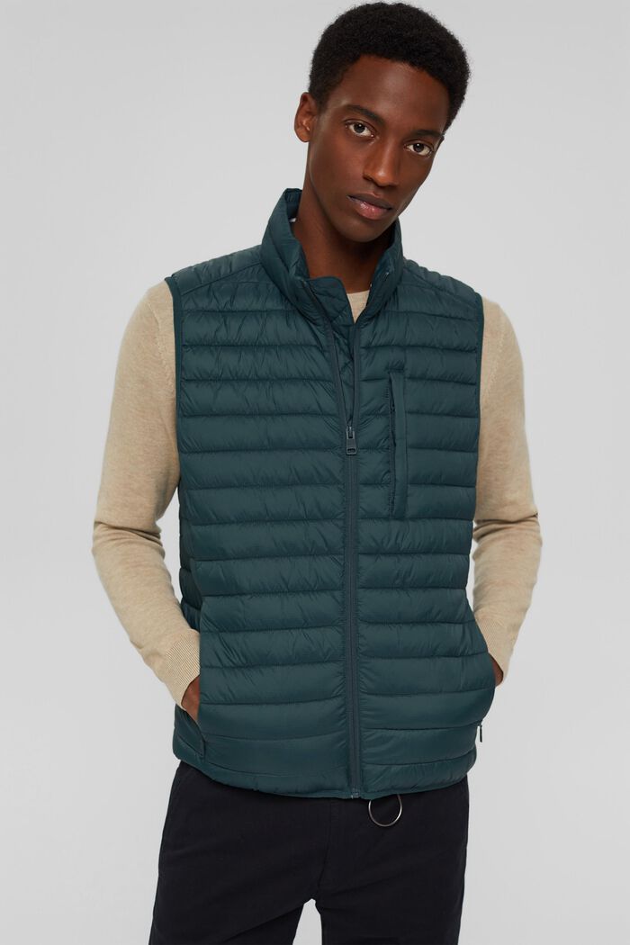 Recycled: Quilted body warmer with 3M™ Thinsulate™, TEAL BLUE, detail image number 0