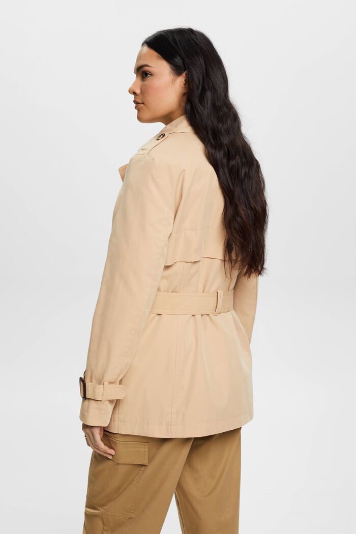 Short trench coat with belt, SAND, detail image number 3
