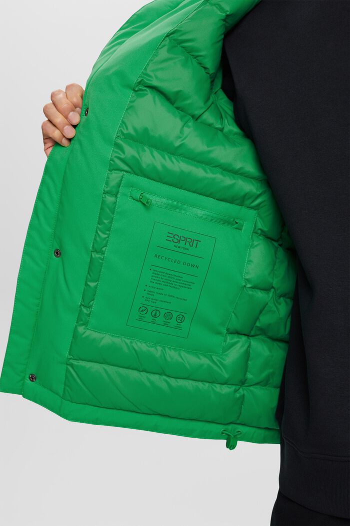 Hooded Down Coat, GREEN, detail image number 3