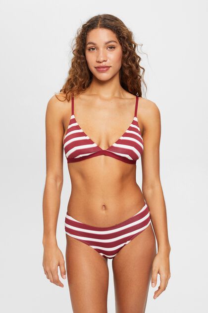 Striped and padded bikini top