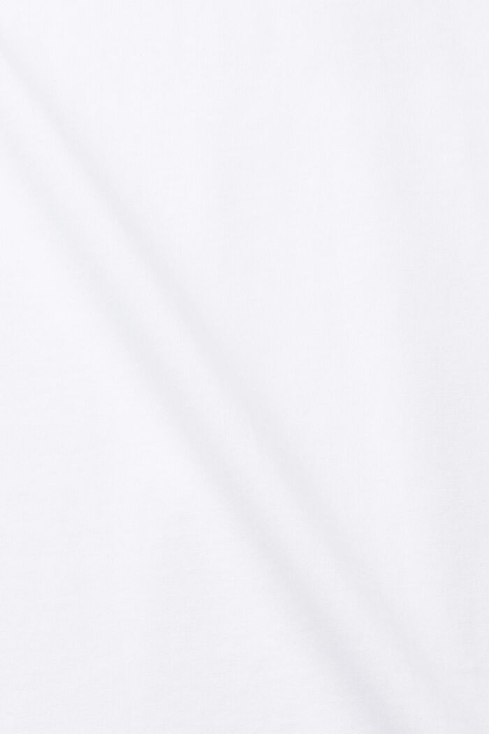 Slim fit V-neck cotton t-shirt, WHITE, detail image number 5