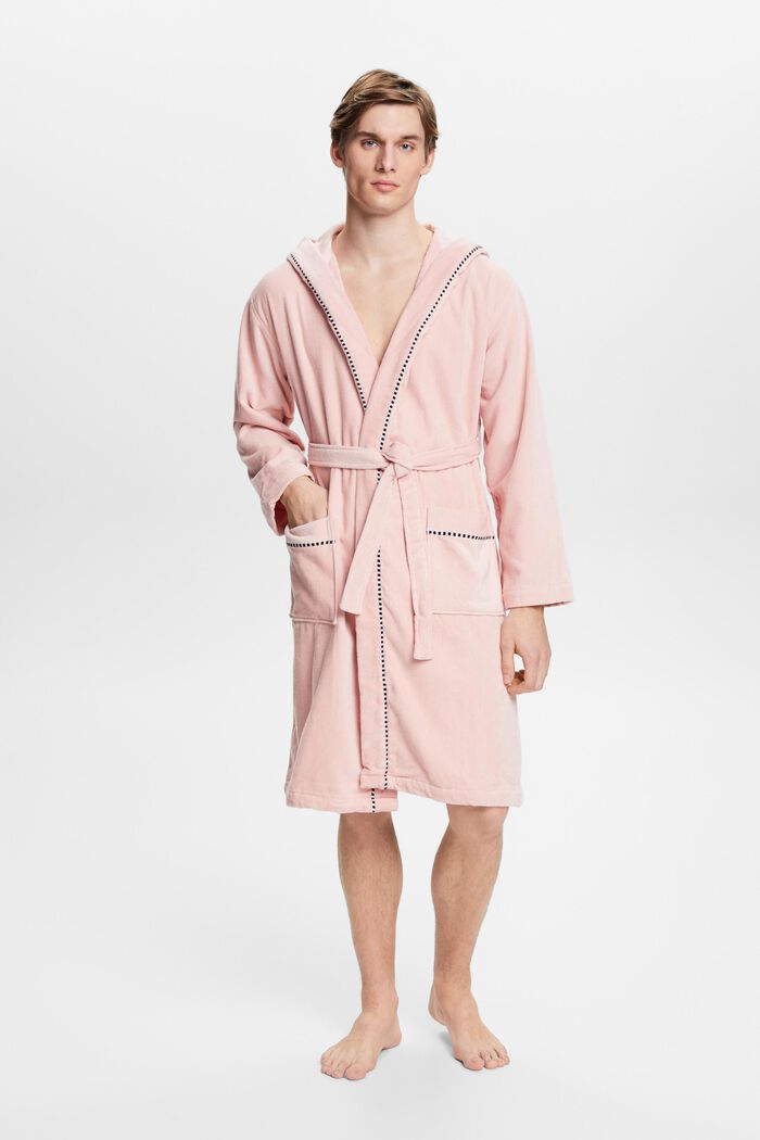 Suede bathrobe made of 100% cotton, ROSE, detail image number 1