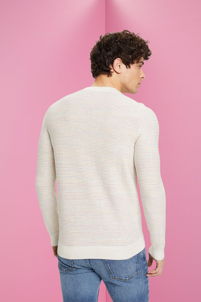 Colourful striped jumper of organic cotton, OFF WHITE, detail image number 3
